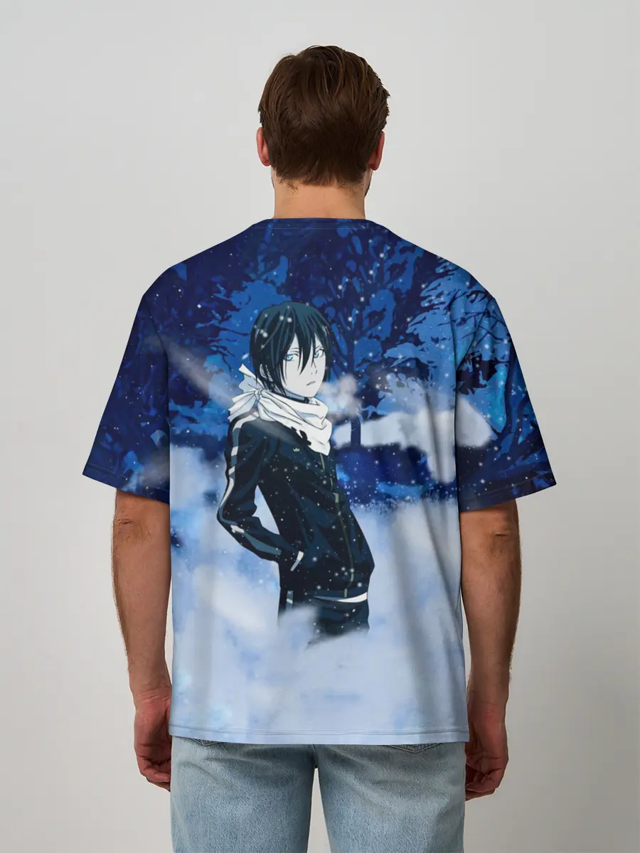 Мужская футболка оверсайз / Снежный Ято. БЕЗДОМНЫЙ БОГ