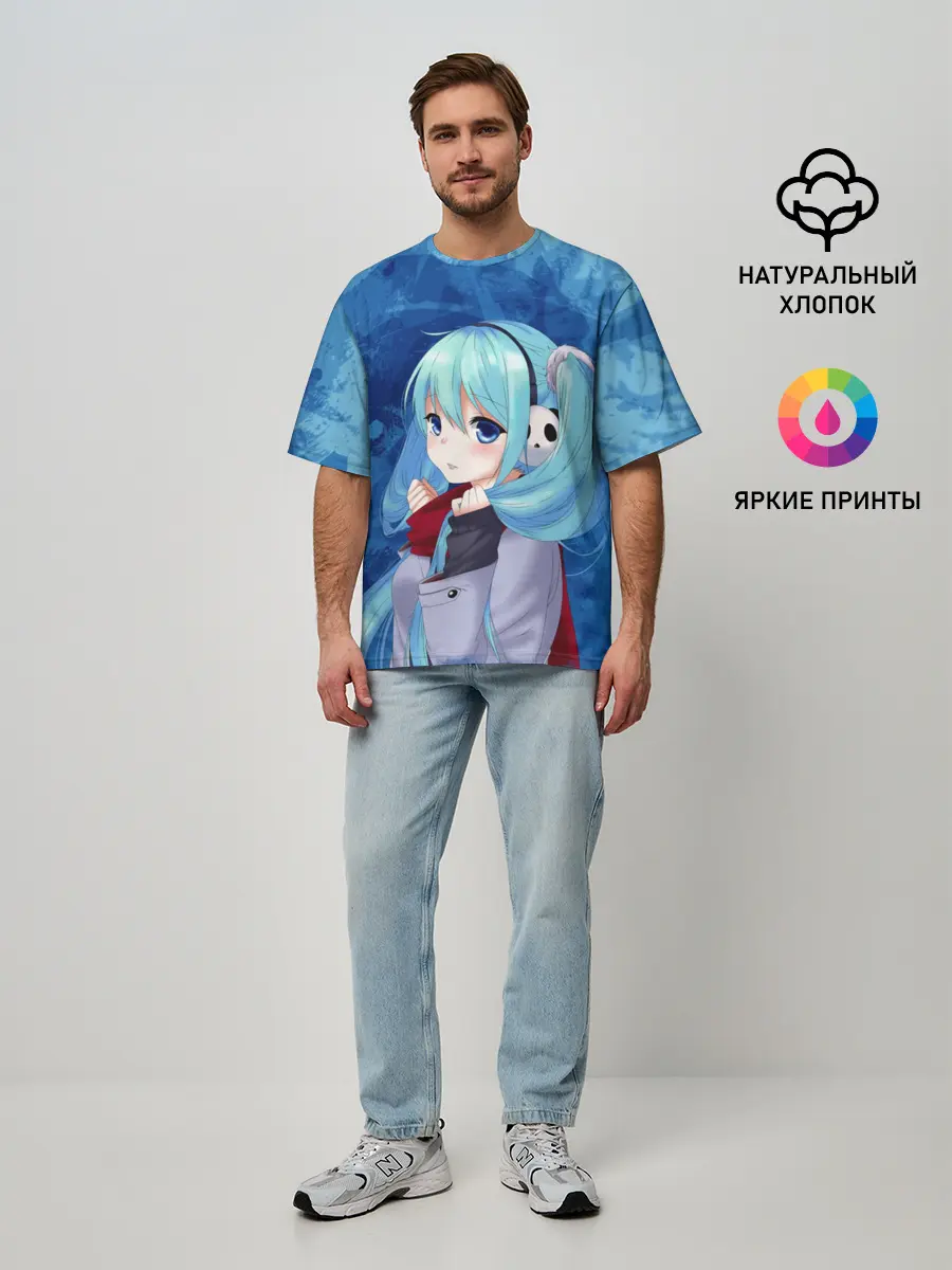 Мужская футболка оверсайз / Мику Хацунэ