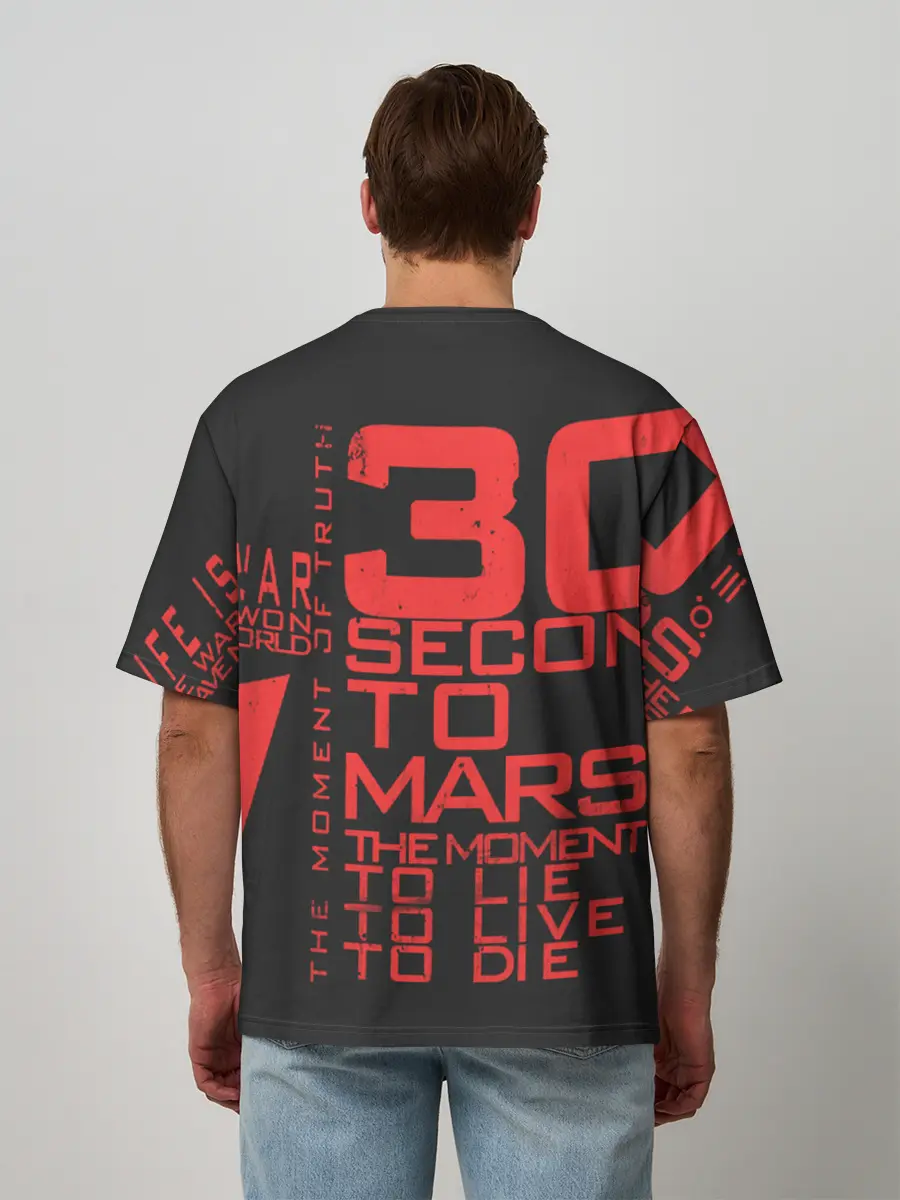 Мужская футболка оверсайз / 30 SECONDS TO MARS