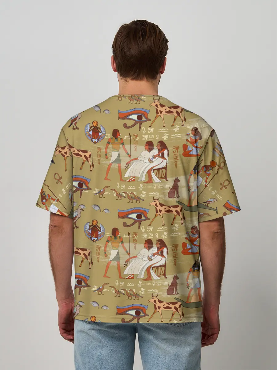 Мужская футболка оверсайз / Египетские Боги