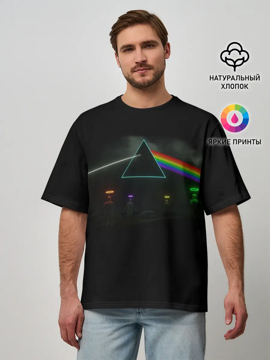 Мужская футболка оверсайз / ПИНК ФЛОЙД | PINK FLOYD LOGO