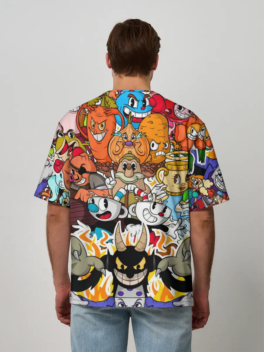 Мужская футболка оверсайз / CUPHEAD