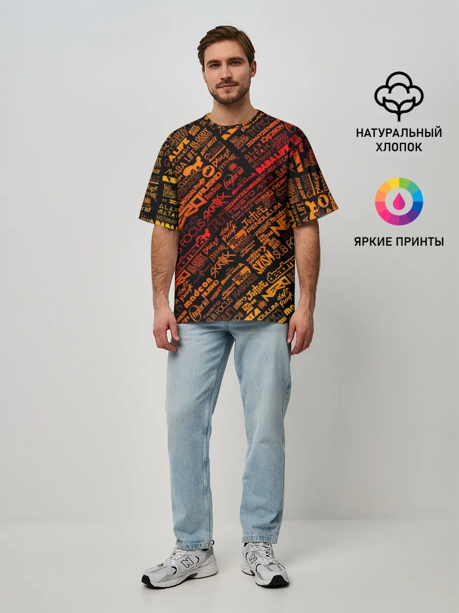 Мужская футболка оверсайз / Музыкальные бренды