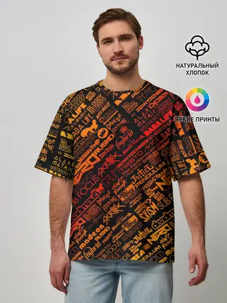 Мужская футболка оверсайз / Музыкальные бренды