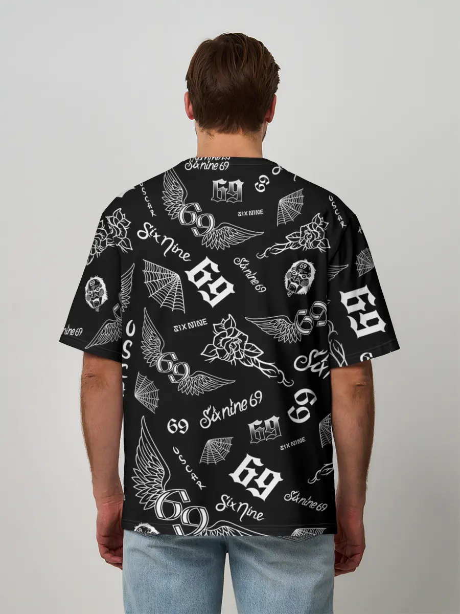 Мужская футболка оверсайз / 6IX9INE