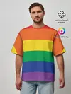 Мужская футболка оверсайз / Радуга