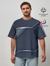 Мужская футболка оверсайз / Металлическая 3D основа