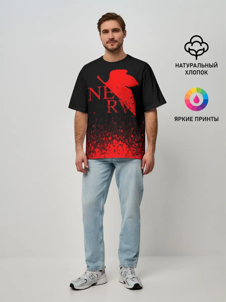 Мужская футболка оверсайз / EVANGELION