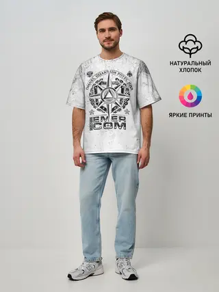 Мужская футболка оверсайз / RUSSIAN EMERCOM