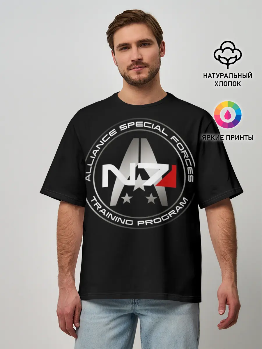 Мужская футболка оверсайз / Mass Effect