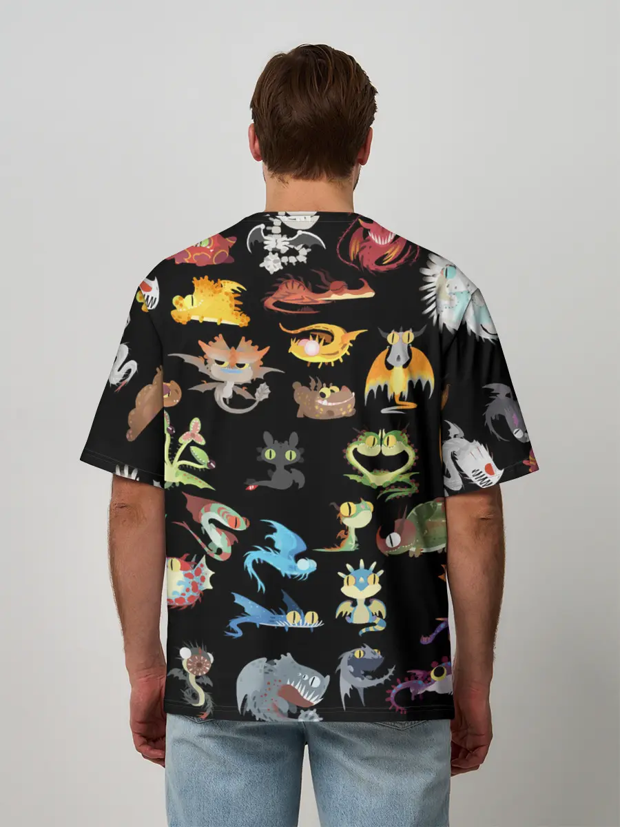 Мужская футболка оверсайз / How to Train Your Dragon