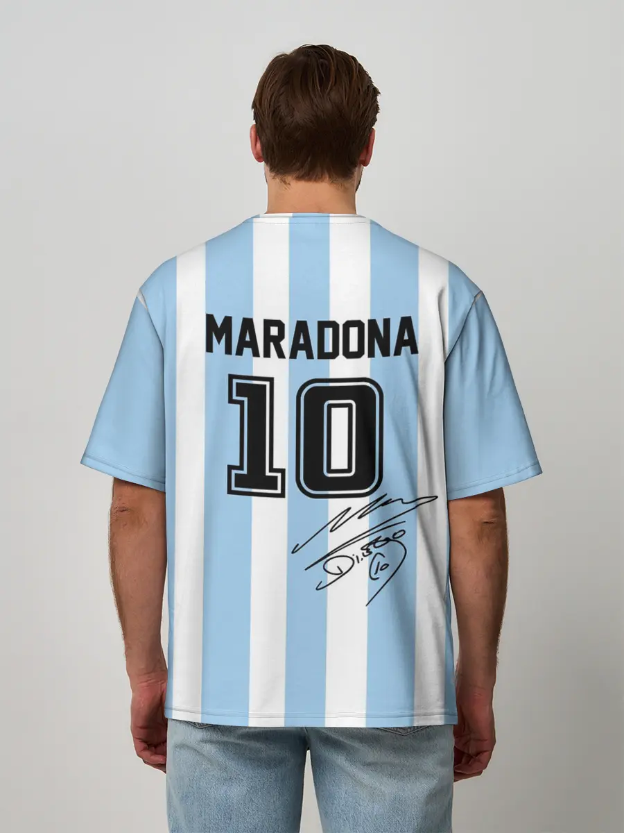 Мужская футболка оверсайз / Форма Марадоны с автографом
