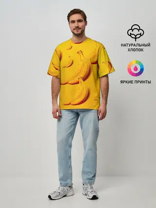 Мужская футболка оверсайз / бананы