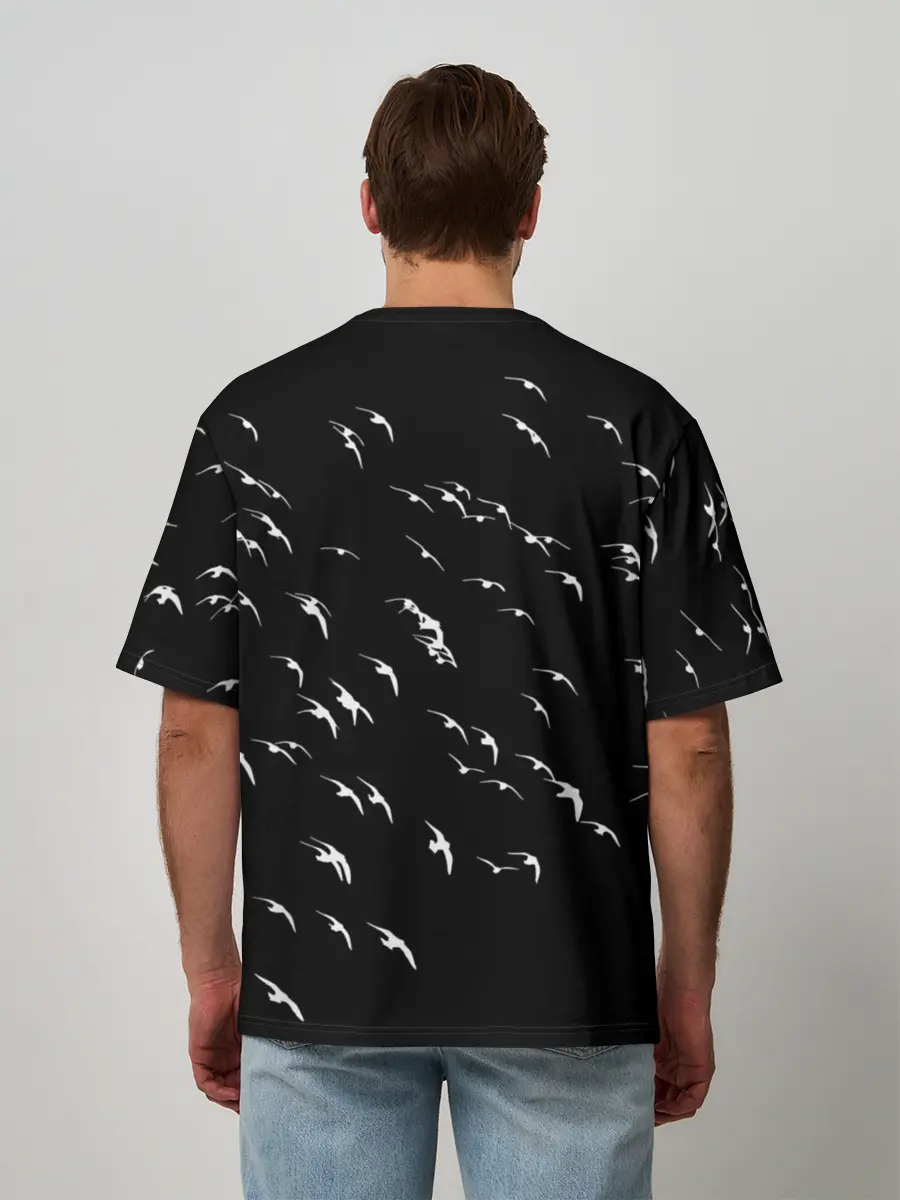 Мужская футболка оверсайз / Череп Индейца Перья