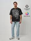 Мужская футболка оверсайз / Череп Индейца Перья