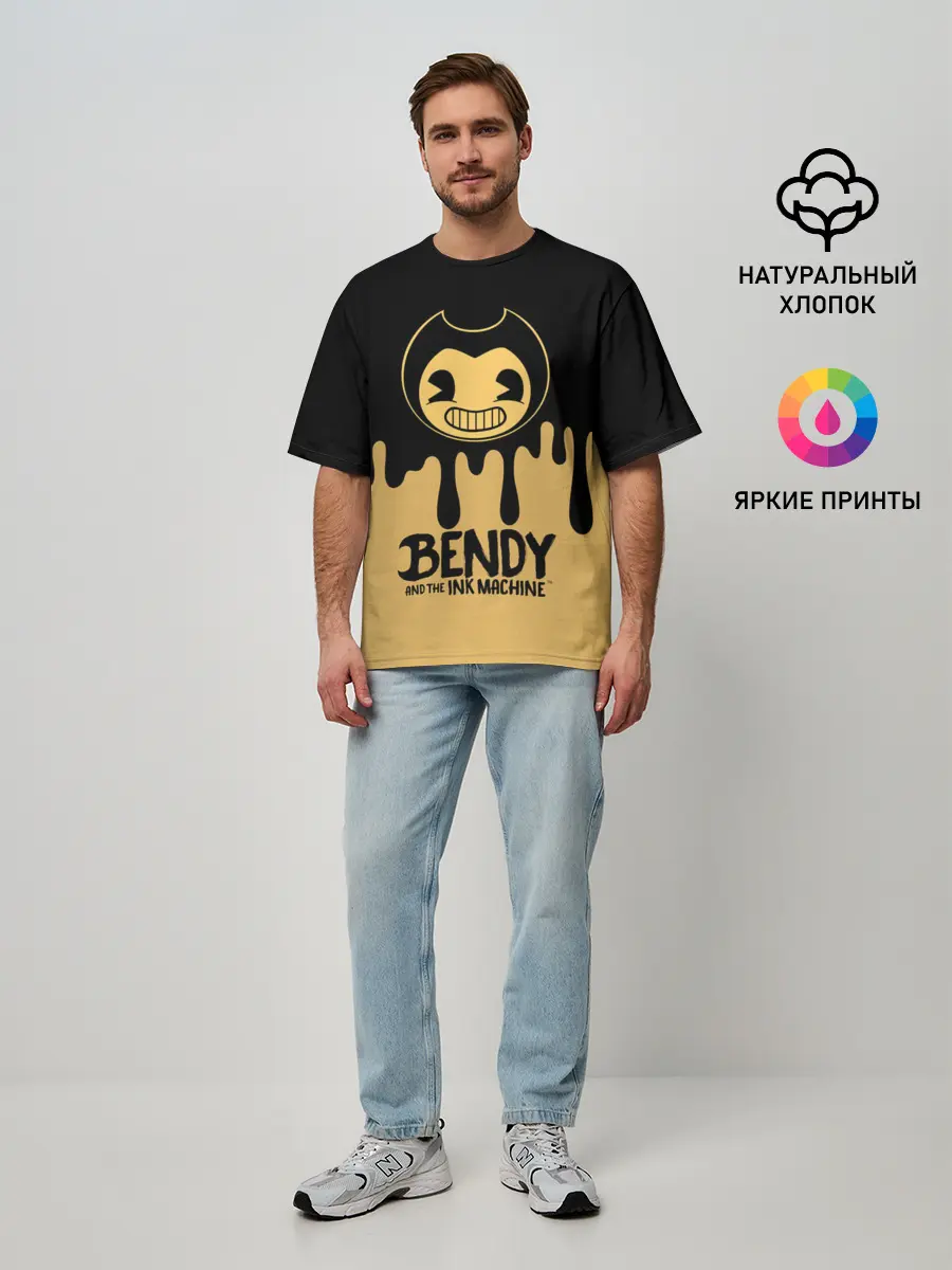 Мужская футболка оверсайз / Bendy And The Ink Machine