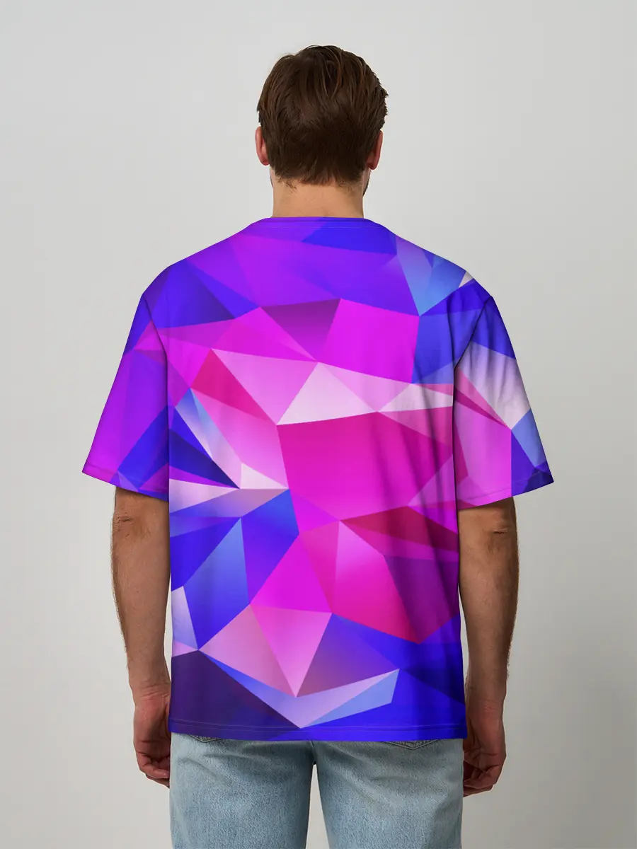 Мужская футболка оверсайз / NEON POLYGON