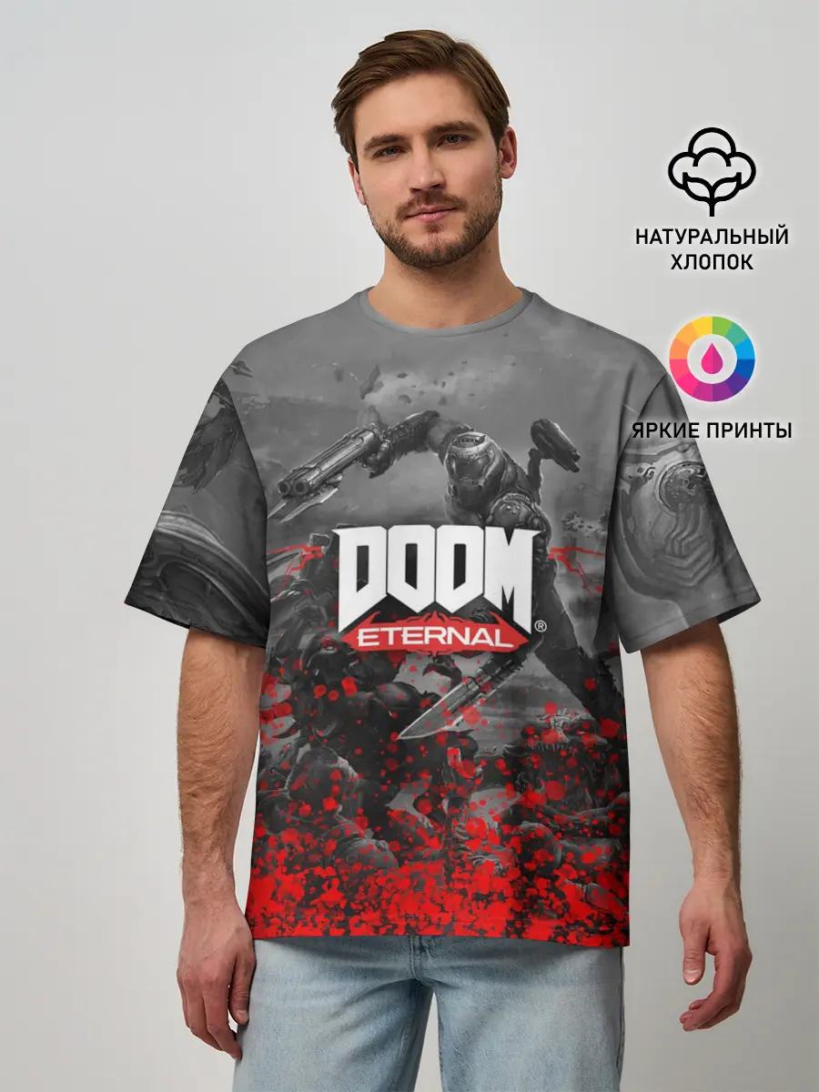 Мужская футболка оверсайз / DOOM