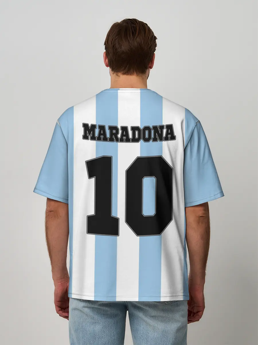 Мужская футболка оверсайз / Марадона Аргентина ретро