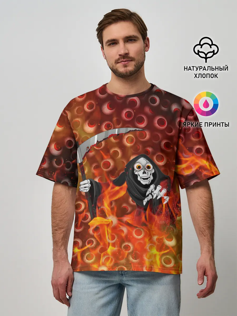 Мужская футболка оверсайз / Смерть всё видит