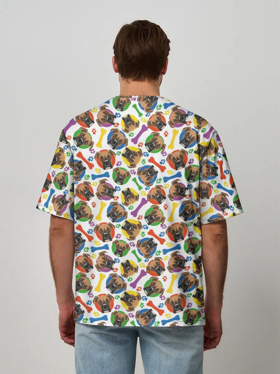 Мужская футболка оверсайз / Немецкий Боксёр