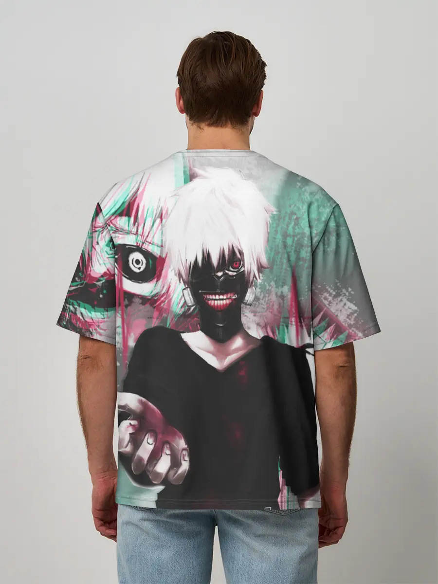 Мужская футболка оверсайз / Полугуль Канеки