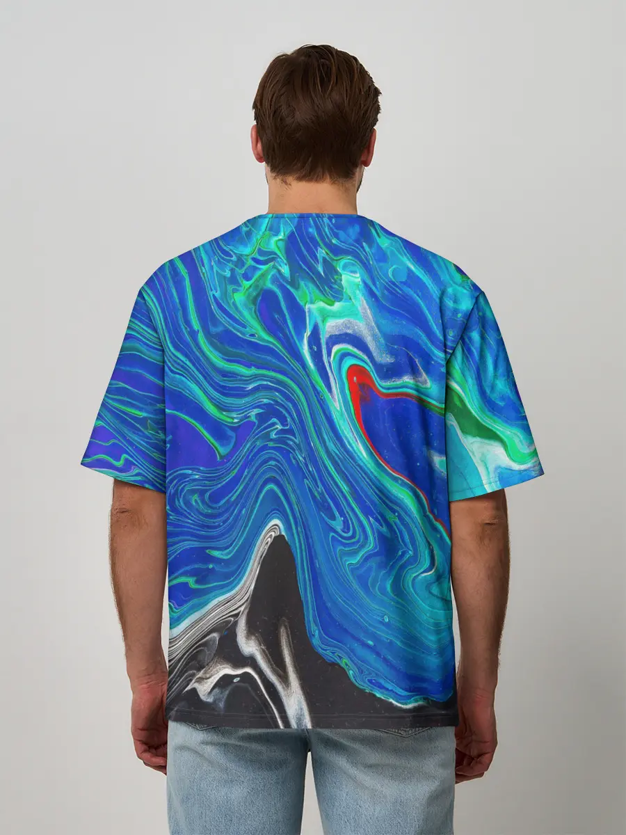 Мужская футболка оверсайз / КИСЛОТНЫЙ АКРИЛ