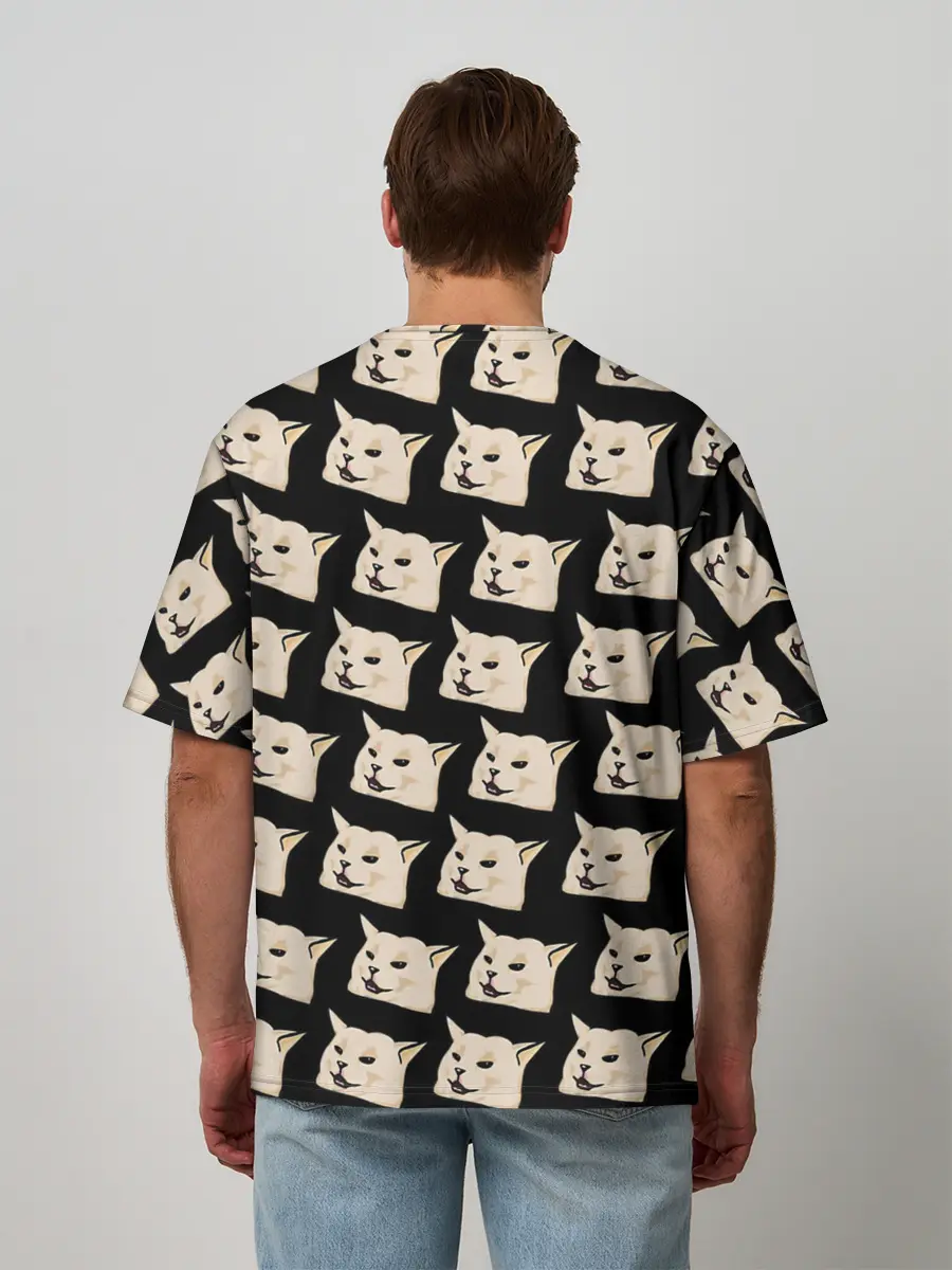 Мужская футболка оверсайз / woman yelling at cat