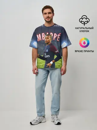 Мужская футболка оверсайз / КИЛИАН МБАППЕ / KYLIAN MBAPPE