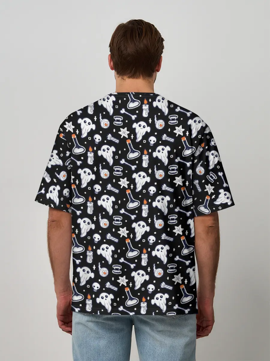 Мужская футболка оверсайз / Patern Halloween 2