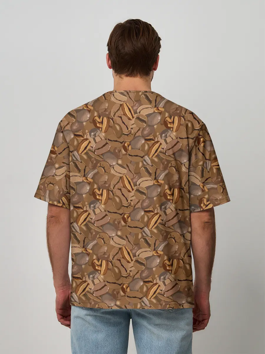 Мужская футболка оверсайз / Кофейные Зёрна