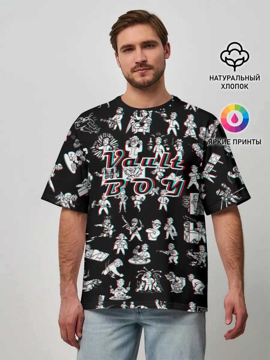 Мужская футболка оверсайз / Vault Boy