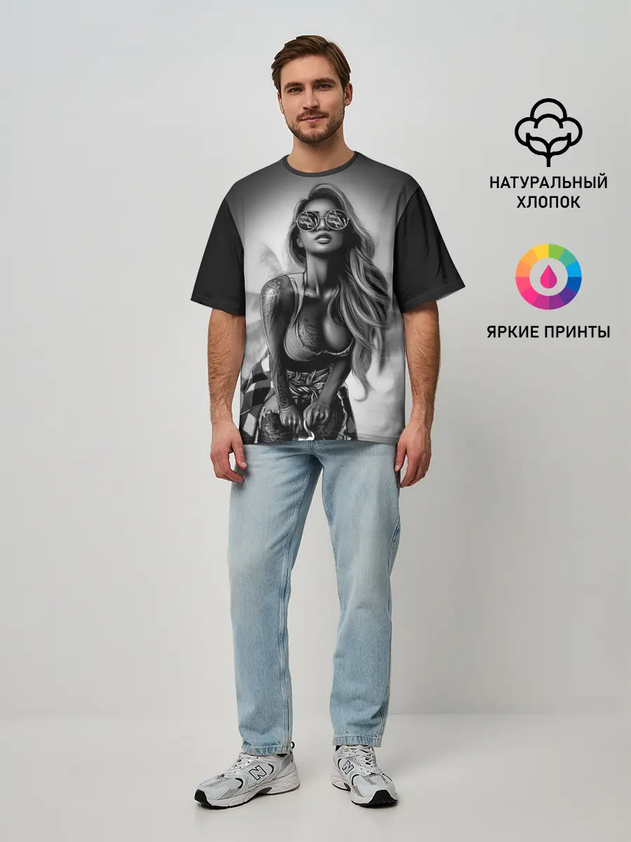 Мужская футболка оверсайз / Trap girl