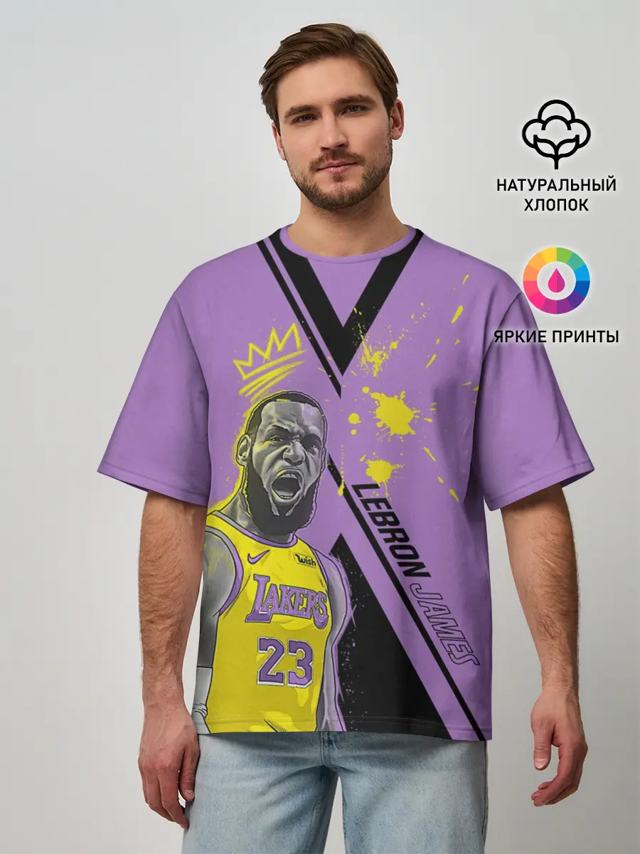 Мужская футболка оверсайз / леброн джеймс