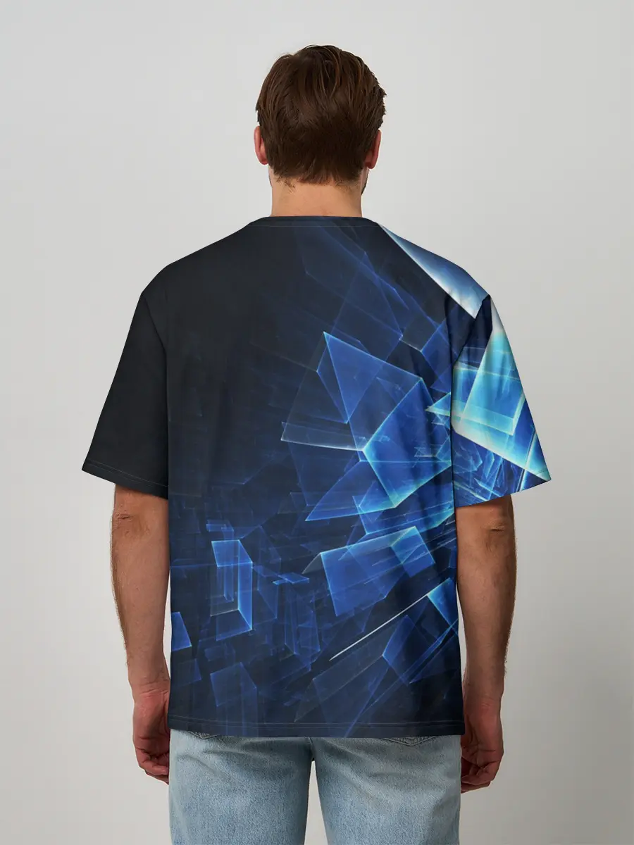 Мужская футболка оверсайз / Светящиеся фигуры