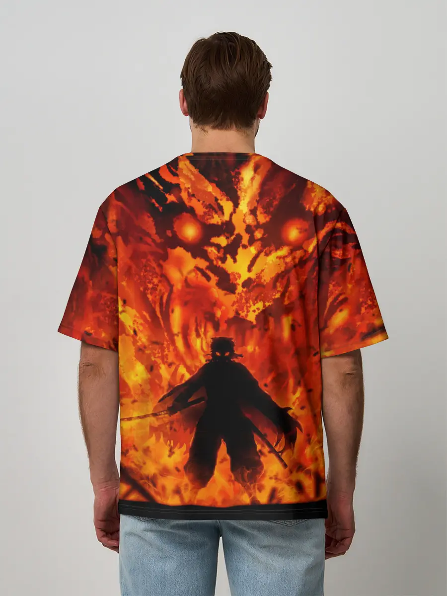 Мужская футболка оверсайз / Клинок, рассекающий демонов