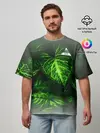Мужская футболка оверсайз / Листья зеленые CODE ERROR 404