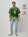 Мужская футболка оверсайз / Листья зеленые CODE ERROR 404