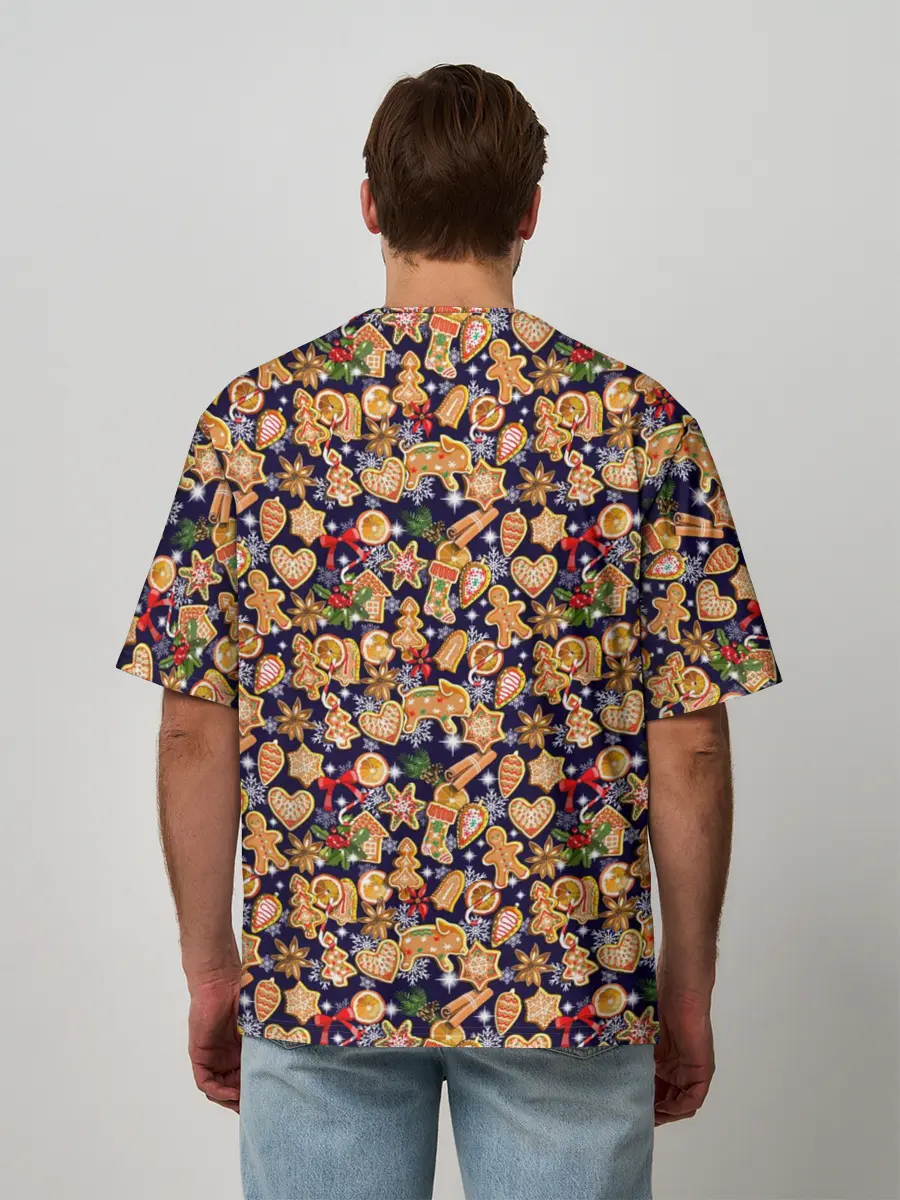 Мужская футболка оверсайз / Новый Год