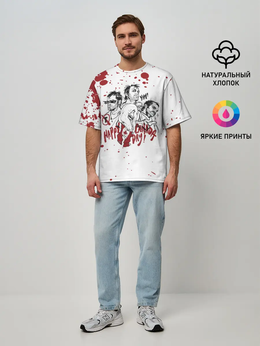 Мужская футболка оверсайз / HAPPY CANADA DAY