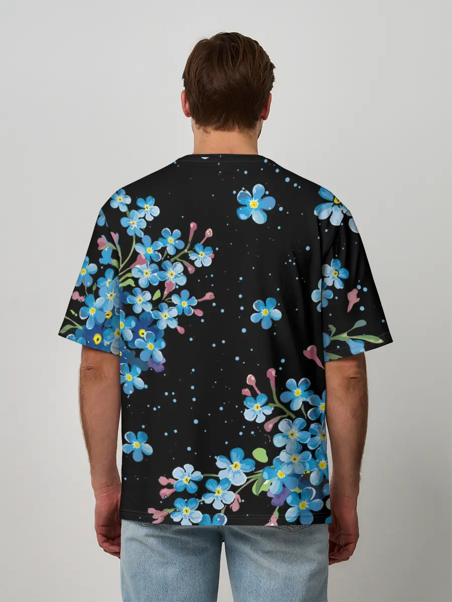 Мужская футболка оверсайз / НЕЗАБУДКИ