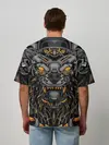 Мужская футболка оверсайз / Хищный лев киборг