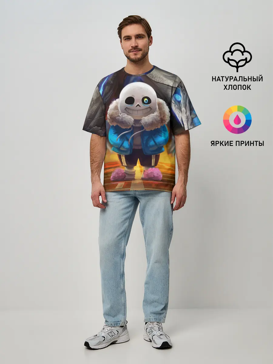 Мужская футболка оверсайз / UNDERTALE | АНДЕРТЕЙЛ