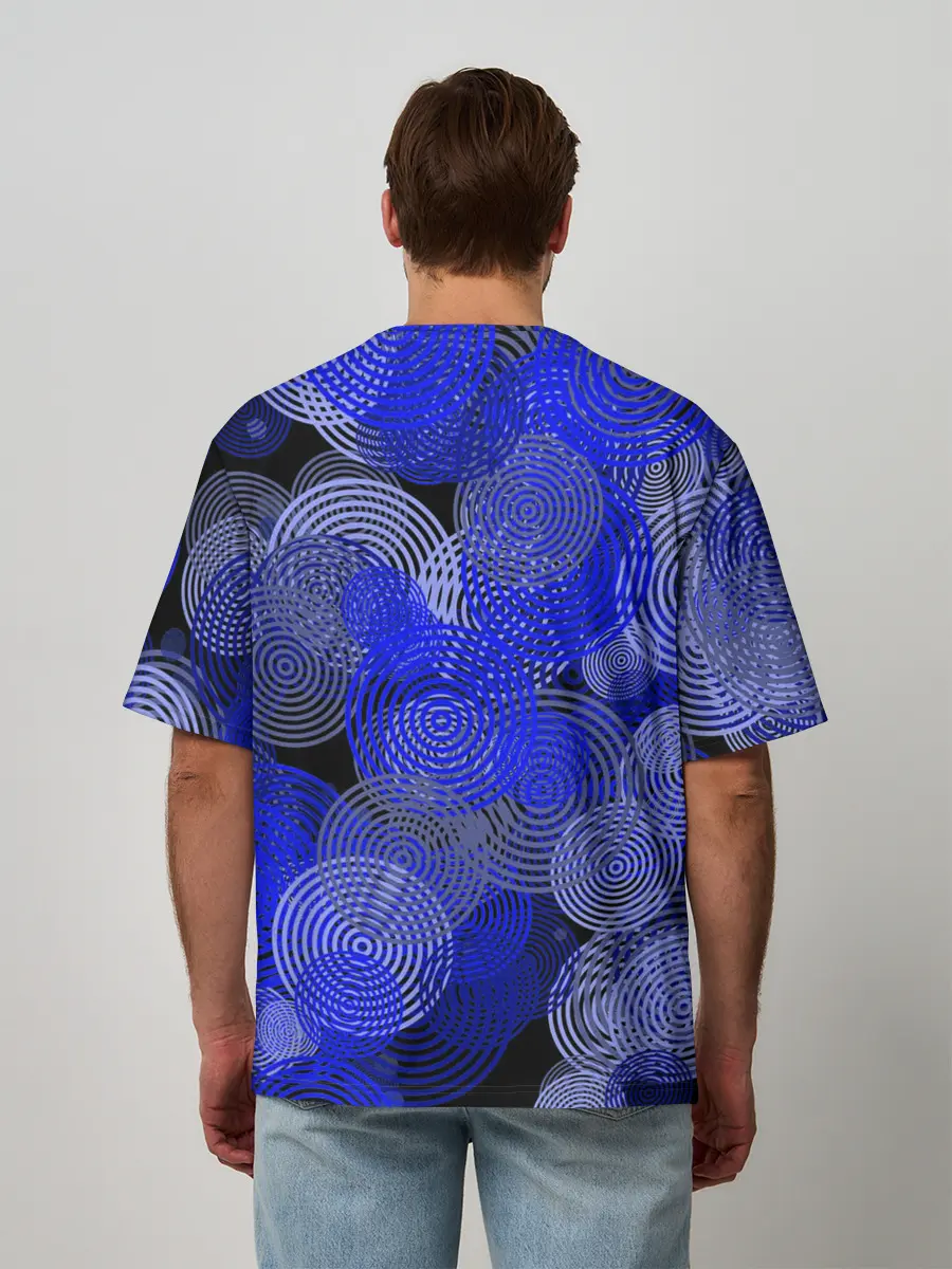Мужская футболка оверсайз / Синие круги