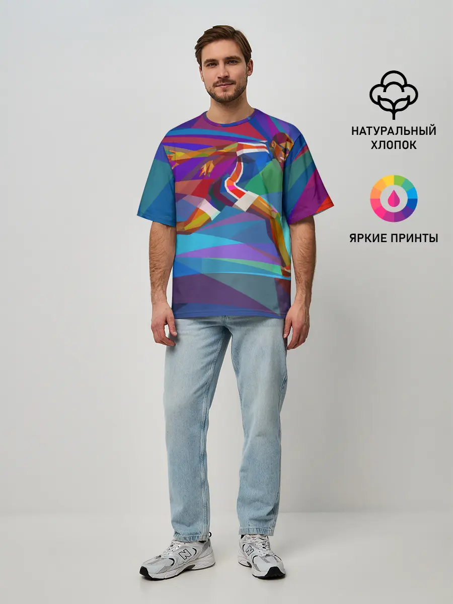 Мужская футболка оверсайз / Абстракция