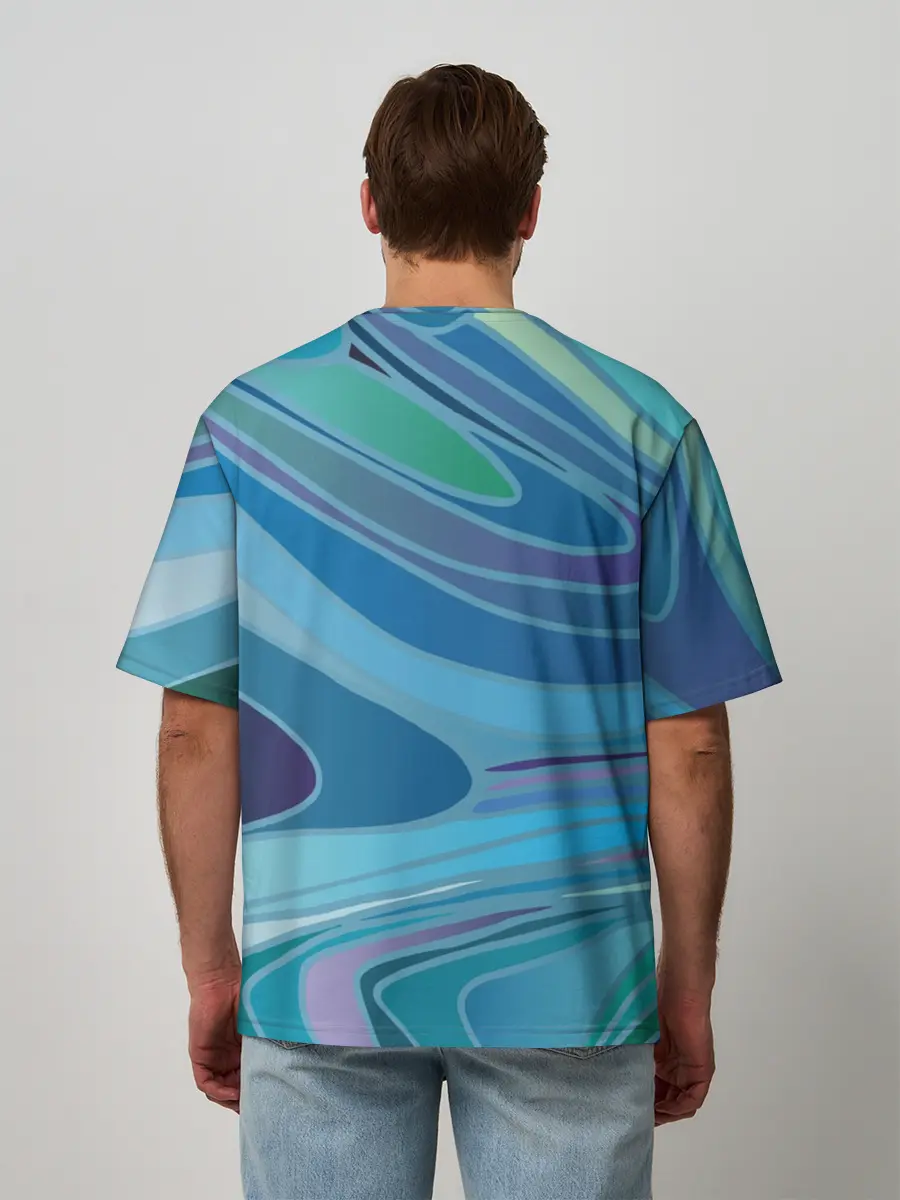 Мужская футболка оверсайз / Морская волна