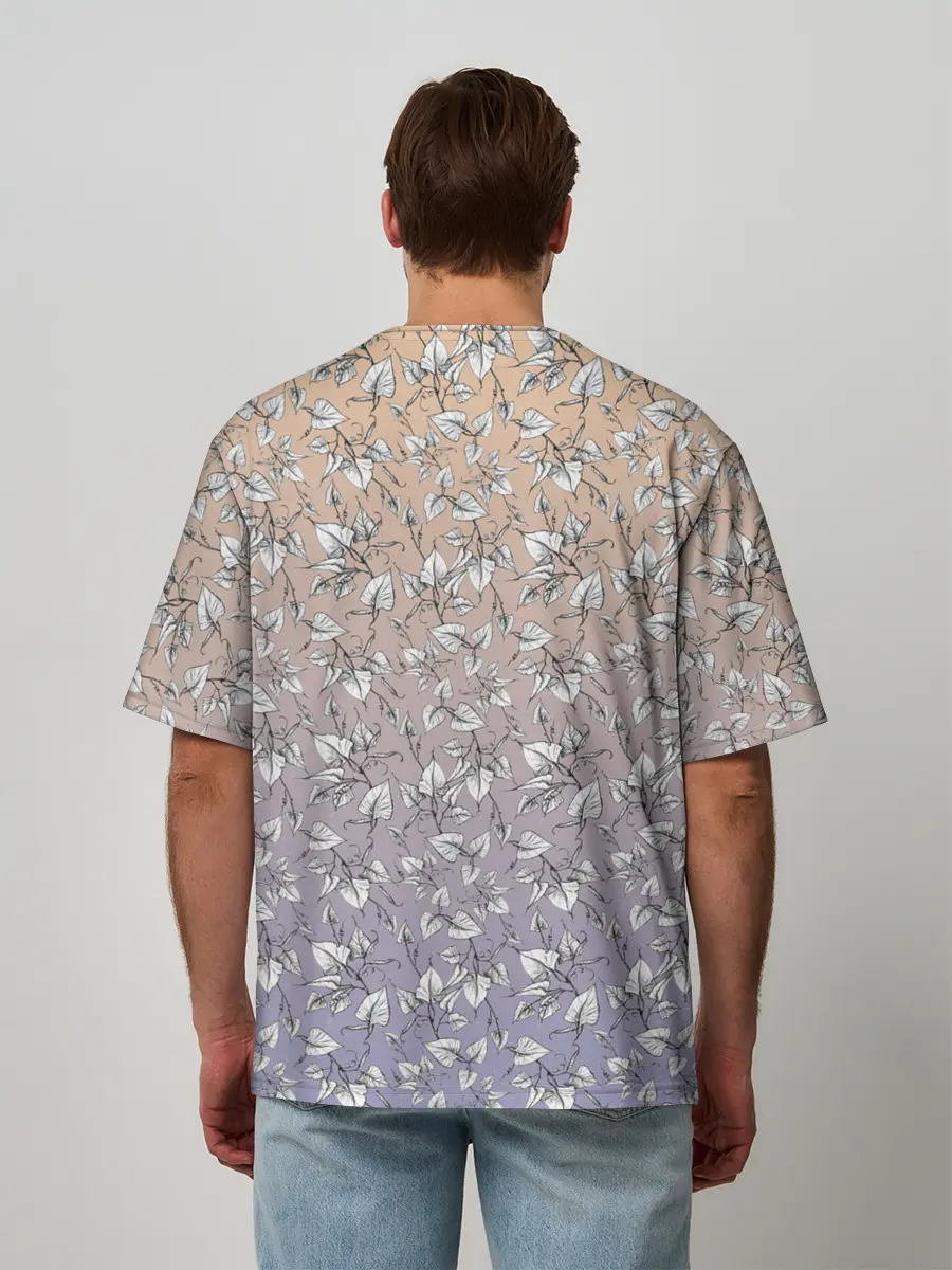 Мужская футболка оверсайз / Плющ и градиент