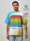 Мужская футболка оверсайз / Поп Ит - Глитч