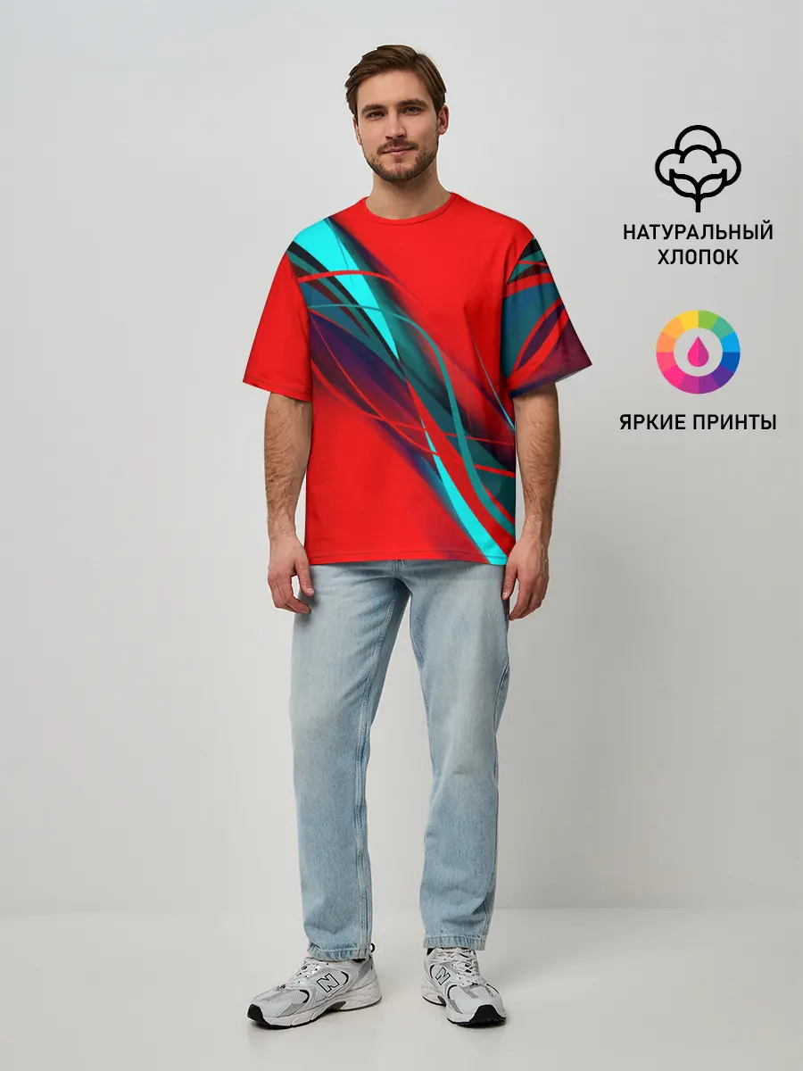 Мужская футболка оверсайз / GEOMETRY STRIPES