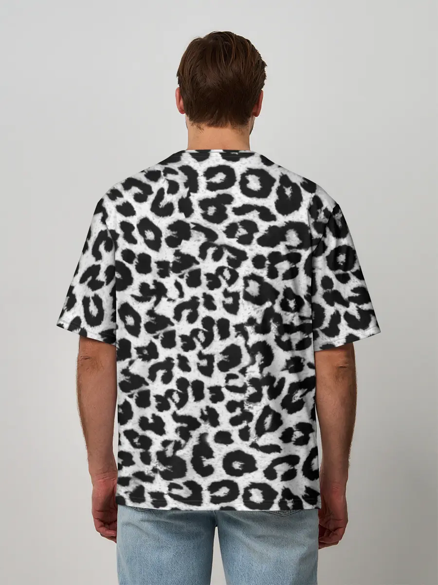 Мужская футболка оверсайз / Снежный Барс